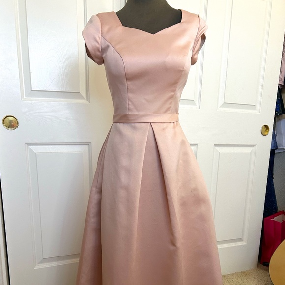 Light Pink Formal Midi Dress - Picture 1 of 4